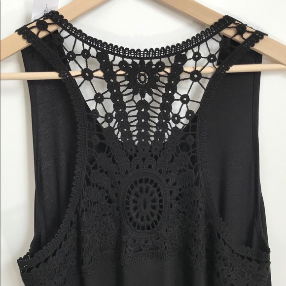 Lane Bryant Black Sleeveless Crochet Back Dress 16 - Picture 7 of 9